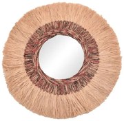 Καθρέπτης Paranome Inart sisal και abaca σε φυσικό Φ115x4εκ 339-000034 339-000034 Καφέ