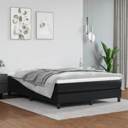 vidaXL Πλαίσιο Κρεβατιού Boxspring Μαύρο 140x190 εκ. Συνθετικό Δέρμα