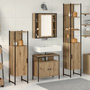 vidaXL Σετ 4 τεμαχίων επίπλων μπάνιου από τεχνητό ξύλο δρυς