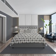 Σετ Σεντόνια Φανελένια Μονά 160x240εκ. Diamond 328 Grey DimCol