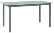 vidaXL Τραπέζι Κήπου Ανοιχτό Γκρι 150x90x74 εκ. από Αλουμίνιο / Γυαλί