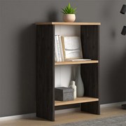 ΒΙΒΛΙΟΘΗΚΗ ΜΕΛΑΜΙΝΗΣ FLORA MEGAPAP ΧΡΩΜΑ INDUSTRIAL GREY - OAK 52X25X80ΕΚ.