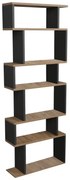 Βιβλιοθήκη Iolmi ανθρακί-oak μελαμίνης 60x19.5x160εκ 60x19.5x160 εκ.