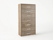 Intrahome Συρταριέρα με 7 συρτάρια σε χρώμα καρυδί 60x45x123 Intrahomesa-00652612