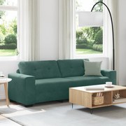 vidaXL Καναπές 3 Θέσεων Σκούρο Πράσινο 180 εκ Βελούδο