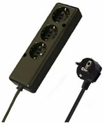 Πολύπριζο Σούκο 3 Θέσεων Με Καλώδιο 93311 Ηλεκτροτεχνική Χαραλαμπίδης-93311-Μαύρο 93311