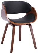 WOODWELL Ε7512,1WJOY-W Πολυθρόνα Τραπεζαρίας Καρυδί, Pu Μαύρο 57x55x80cm Ε7512,1W