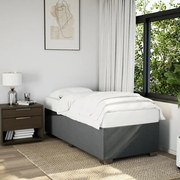 vidaXL Κρεβάτι Boxspring με Στρώμα Σκούρο Γκρι 90x190 εκ. Υφασμάτινο