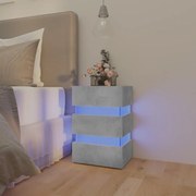 Κομοδίνο με LED Γκρι Σκυροδέματος 45x35x67 εκ. Επεξεργασμ. Ξύλο 326844