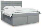 ΚΡΕΒΑΤΙ BOXSPRING ΜΕ ΣΤΡΩΜΑ ΑΝΟΙΧΤΟ ΓΚΡΙ 180X200 ΕΚ. ΥΦΑΣΜΑΤΙΝΟ 3293659