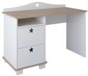 Γραφείο Stars  με 2 Συρτάρια  White + Oak  120x53x86cm  BC70028  BabyCute