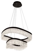 Φωτιστικό Κρεμαστό 600xH1200mm Led 51w 2000 lm 3000K Μαύρο-Κρύσταλλα Viokef Crystal  4291600