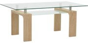 Intrahome Τραπέζι σαλονιού Vrocho Intrahome φυσικό ξύλο-γυαλί 110x60x45εκ | SKU: INTRAPA-130111347