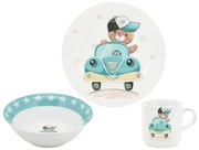 Σερβίτσιο Φαγητού Παιδικό Driving Teddy Bear (Σετ 3Τμχ) LXN06720103 Multi Oriana Ferelli® Porcelain