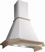 Pyramis Καμινάδα Ρουστίκ Classic Απορροφητήρας Επίτοιχος από Ξύλο Δρυς και Λευκό Μέταλλο 60 cm