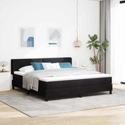 vidaXL Κρεβάτι Box Spring με Στρώμα Μαύρο 180x200 εκ. Βελούδινο