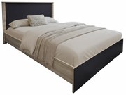 Κρεβάτι Athos pakoworld σε sonoma-ανθρακί απόχρωση 140x200εκ