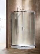 Sanitec AR9090F Ημικυκλική Καμπίνα Ντουζιέρας Frosted 90x90x180cm