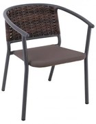 SILVA Πολυθρόνα Alu Ανθρακί/Wicker R.Brown 59x62x72cm Ε6779,2