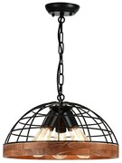 Φωτιστικό Οροφής Τρίφωτο Aca Tesla EG843P40B Black/Wood