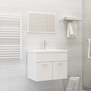 vidaXL Σετ Επίπλων Μπάνιου Λευκό από Επεξεργασμένο Ξύλο