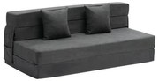 VEVOR Folding Sofa Bed 3-in-1 Foldable Couch Bed with 2 Pillows Dark Grey Queen