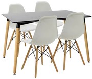 Intrahome Τραπεζαρία Natali-EVERESTA Intrahome σετ 5τεμ μαύρο-λευκό-φυσικό 120x80x76εκ | SKU: INTRAPA-311111744