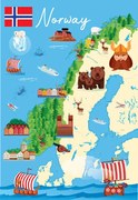 Εικονογράφηση Cartoon Map of Norway, drmakkoy