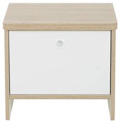 Insi Matis κομοδίνο με μια πόρτα 42x36x37εκ. Natural Chestnut / Λευκό  0191.GM78