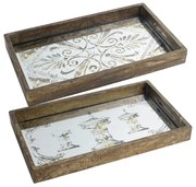 Artekko Tray Χρυσοί Διακοσμητικοί Δίσκοι MDF με Καθρέπτη (43.2x26.7x5.1)cm 2pcs Artekko 31967