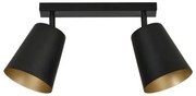 Σποτ Φωτιστικό Οροφής 2xE27 Ατσάλι PRISM Made in Poland Emibig-406/2-Μαύρο-Χρυσό 406/2