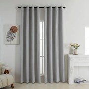 Beauty Home Κουρτίνα Full Blackout σκίασης με 8 κρίκους Elite Art 8392 Light Grey-Νο3 140x270 Ασημί