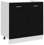 Ντουλάπι Νεροχύτη Lyon Μαύρο 80x46x81,5 εκ. Επεξ. Ξύλο 801197