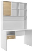 Γραφείο εργασίας London Megapap χρώμα λευκό - oak 120x60x196εκ.