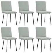 Καρέκλες Τραπεζαρίας 6 τεμ. Αν. Γκρι Βελούδινες