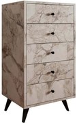 Συρταριέρα Frenzu 811MDD4301 50x40x103cm Marble Effect White