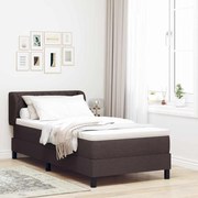 vidaXL Κρεβάτι box spring με στρώμα με στρώμα Σκούρο καφέ Σκούρο καφέ