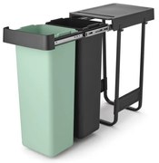 Brabantia 1008863 Κάδος απορριμμάτων για χωριστή συλλογή Sort&amp;Go 2x30L, Dark Grey &amp; Jade Green