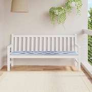 vidaXL Μαξιλάρι Παγκάκι Ριγέ Μπλε και Λευκό 180x50x4 εκ Υφασμά Οξφόρδης