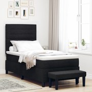 vidaXL Κρεβάτι με ελατήρια με στρώμα Μαύρο 80 x 200 cm ύφασμα