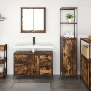 vidaXL Σετ Επίπλων Μπάνιου με ράφι 2 pcs Καπνιστή βελανιδιά και Μαύρο