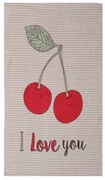 Ποτηρόπανο Βελουτέ Cherry Love Ecru Nef-Nef 40x60cm 100% Βαμβάκι