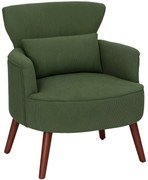 HOMCOM Μοντέρνα Πολυθρόνα, Ενισχυμένη Πολυθρόνα με Μαξιλάρι Οσφυϊκής Μοίρας, Πράσινο