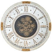 Artekko Clock Ρολόι Τοίχου με Καθρέφτη MDF Γυαλί Λευκό Χρυσό