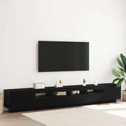 vidaXL Ντουλάπι TV με LED Φώτα Μαύρη Δρυς 260x35x40 εκ Επεξεργασμένο Ξύλο