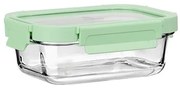 Estia Φαγητοδοχείο Από Βοριοπυριτικό Γυαλί Click And Seal 640ml 18.9x14.5x6.7cm Με Πλαστικό Καπάκι Mint 01-26561