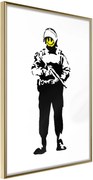 Αφίσα - Banksy: Smiling Copper - 40x60 - Χρυσό - Χωρίς πασπαρτού