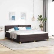vidaXL Κρεβάτι με ελατήρια Σκούρο Καφέ και Λευκό 180 x 200 cm