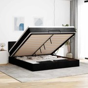 vidaXL Οθωμανικό κρεβάτι με στρώμα Μαύρο 160x200cm Ύφασμα