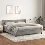 ΚΡΕΒΑΤΙ BOXSPRING ΜΕ ΣΤΡΩΜΑ ΑΝΟΙΧΤΟ ΓΚΡΙ 160X200 ΕΚ. ΒΕΛΟΥΔΙΝΟ 3130967